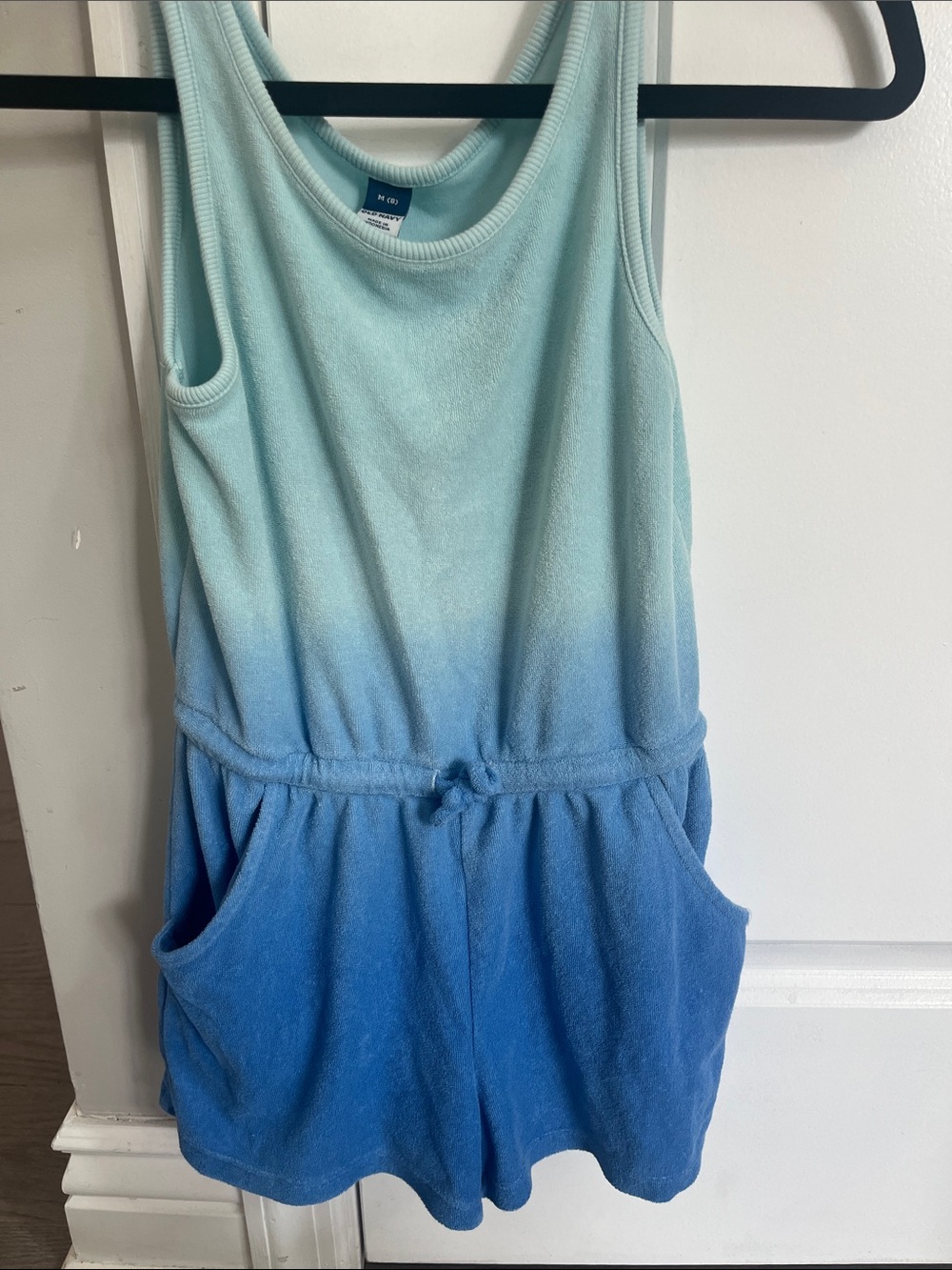 Old Navy Girls Ombre Light Blue to Blue Terry Romper